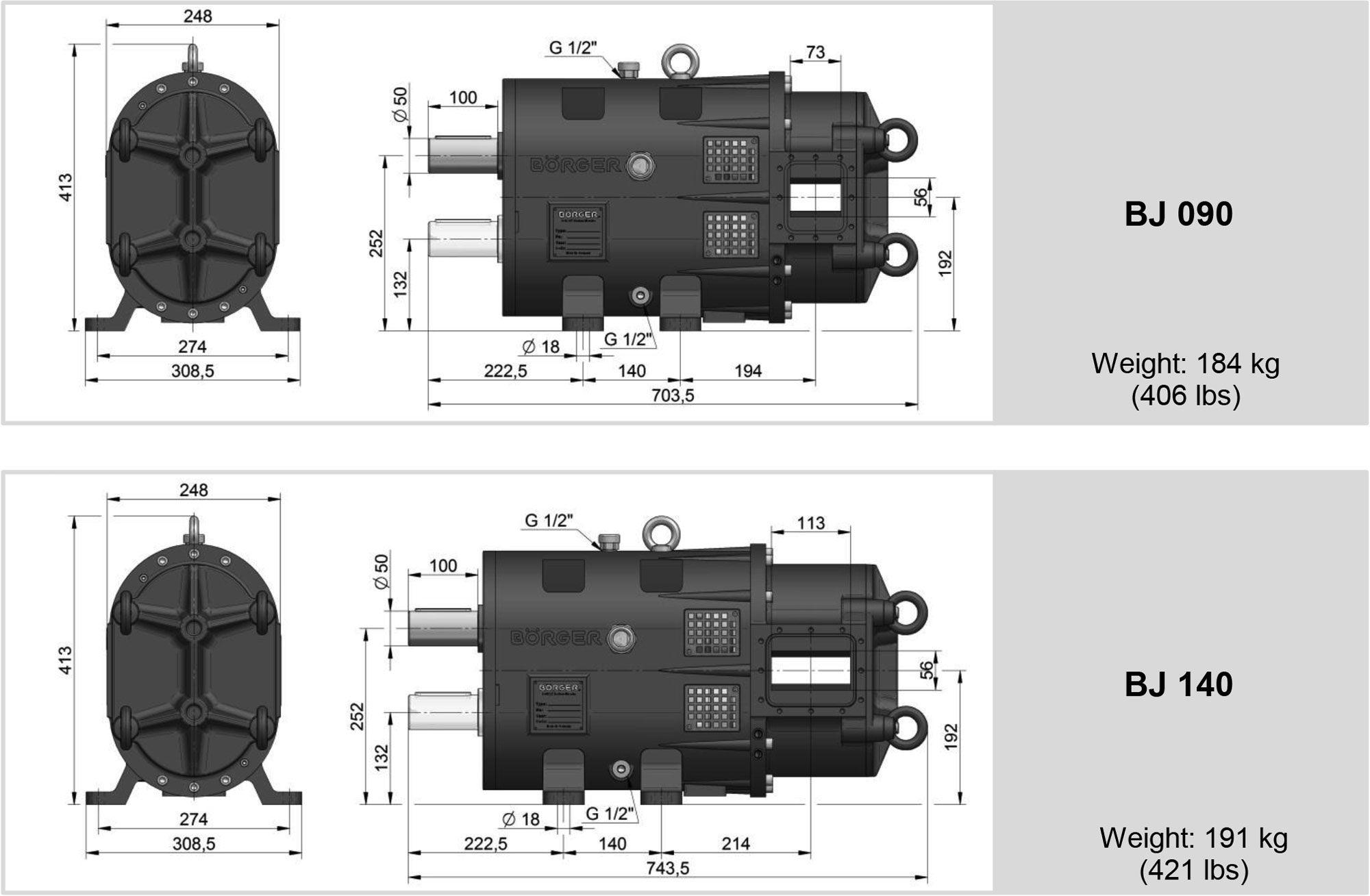 Dimensioner BJ-serien brochure